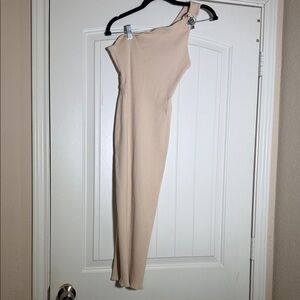 Elegant One-Shoulder Cream Dress